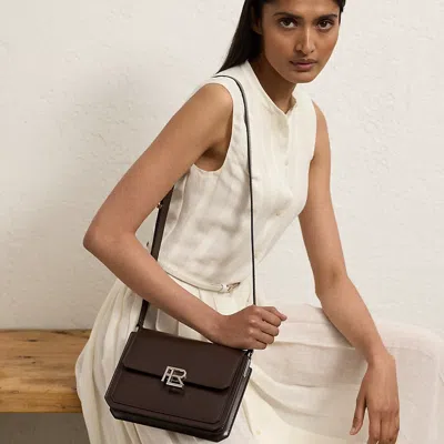 Polo Ralph Lauren Rl 888 Box Calfskin Crossbody In Mocha