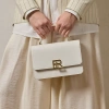 Polo Ralph Lauren Rl 888 Box Calfskin Top Handle In Lux Cream/champagne