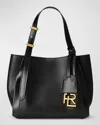 Ralph Lauren Rl 888 Calfskin Mini Tote In Black