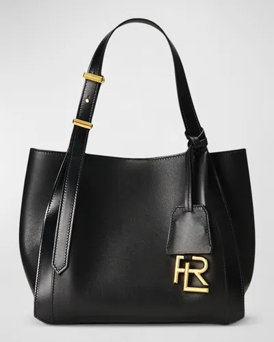 Ralph Lauren Rl 888 Calfskin Mini Tote In Black