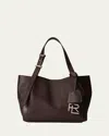 Polo Ralph Lauren Rl 888 Calfskin Mini Tote In Mocha