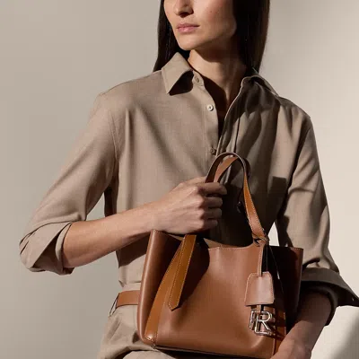 Polo Ralph Lauren Rl 888 Calfskin Mini Tote In Rl Gold