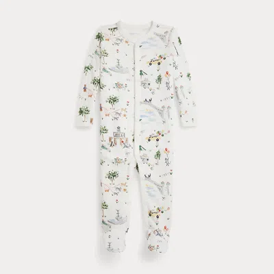 Ralph Lauren Rl Baby X Riley Sheehey Cotton Coverall In White