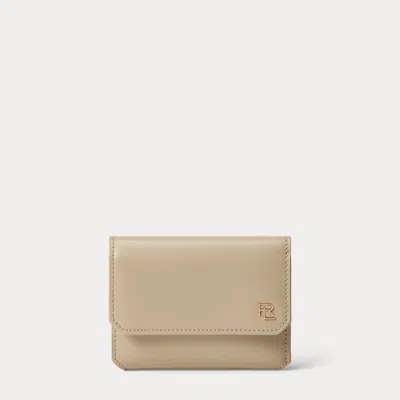 Polo Ralph Lauren Rl Box Calfskin Small Vertical Wallet In Fawn