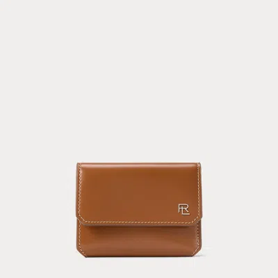 Polo Ralph Lauren Rl Box Calfskin Small Vertical Wallet In Rl Gold