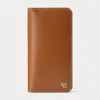 Polo Ralph Lauren Rl Box Calfskin Vertical Wallet In Rl Gold