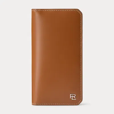 Polo Ralph Lauren Rl Box Calfskin Vertical Wallet In Rl Gold