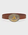 Polo Ralph Lauren Rl Concho Belt In Rl Brown