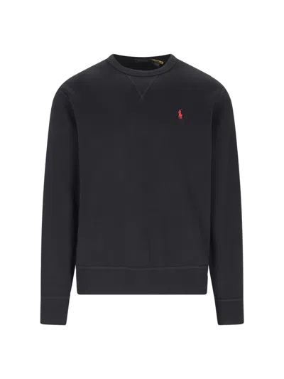 Ralph Lauren Rl Crew Neck Sweatshirt In Black