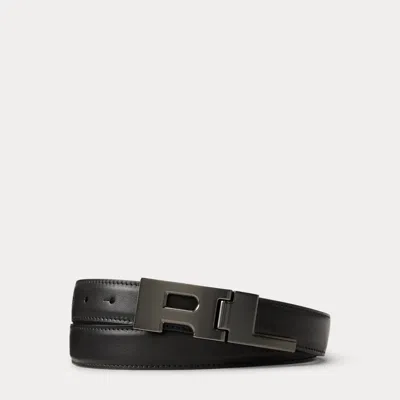 Ralph Lauren Rl Hinge-buckle Calfskin Belt In Black