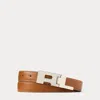Ralph Lauren Rl Hinge-buckle Calfskin Belt In Brown