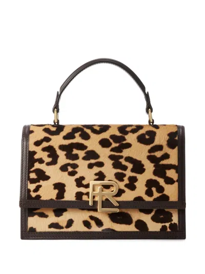 Ralph Lauren Rl Leopard-print Leather Crossbody Bag In Multi