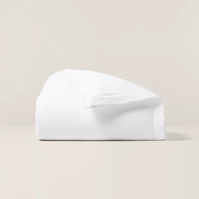 Ralph Lauren Rl Linen Contrast Duvet Cover In White/pebble