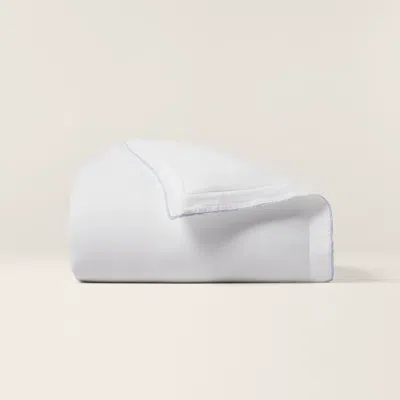 Ralph Lauren Rl Linen Contrast Duvet Cover In White/sky