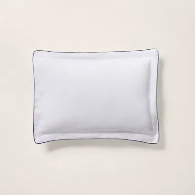 Ralph Lauren Rl Linen Contrast Sham In White/navy