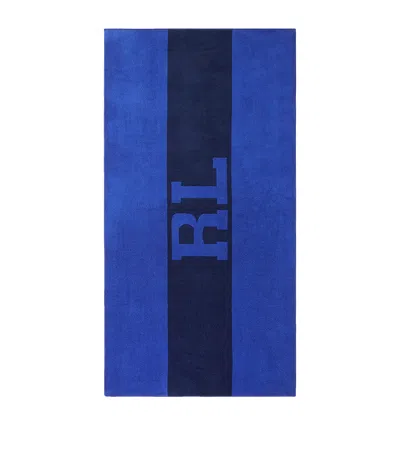 Polo Ralph Lauren Rl Signature Beach Towel In Blue