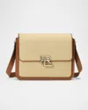 Ralph Lauren Rl Small Flap Canvas Crossbody Bag In Icon Tan Rl Gold