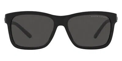 Pre-owned Ralph Lauren Rl8203qu Sunglasses Matte Black Dark Gray 57mm 100% Authentic