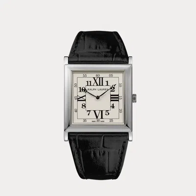 Polo Ralph Lauren Rl867 Silver 32 Mm White Dial In Black