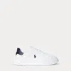 Ralph Lauren Rlite Court Tumbled Leather Sneaker In Multi