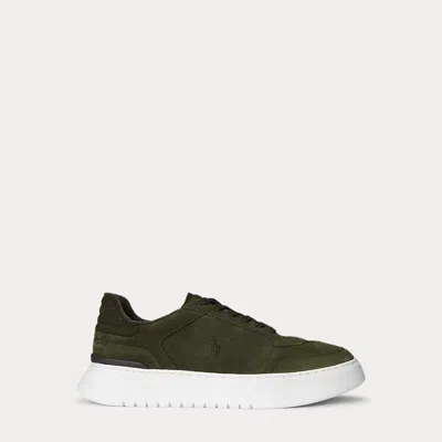 Ralph Lauren Rlite Sport Suede Sneaker In Green