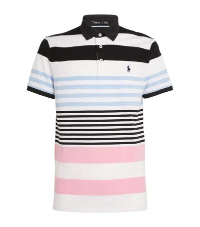 Ralph Lauren Cotton-blend Striped Polo Shirt In Black