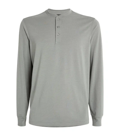 Ralph Lauren Performance Henley Shirt In Grey