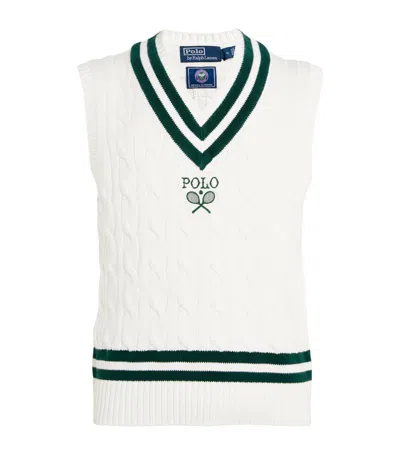 Ralph Lauren Rlx X Wimbledon Cricket Vest In White
