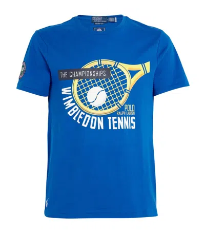 Ralph Lauren Rlx X Wimbledon Racket Print T-shirt In Blue