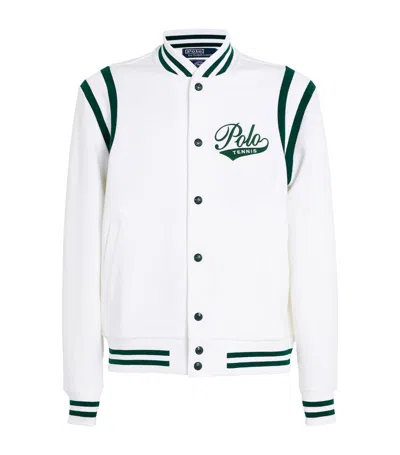 Ralph Lauren Rlx X Wimbledon Varsity Jacket In White