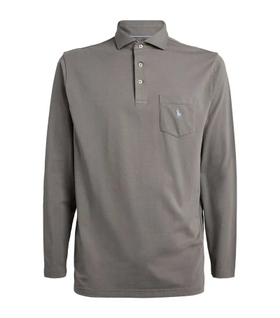 Ralph Lauren Rlx  Technical Long-sleeve Polo Shirt In Grey