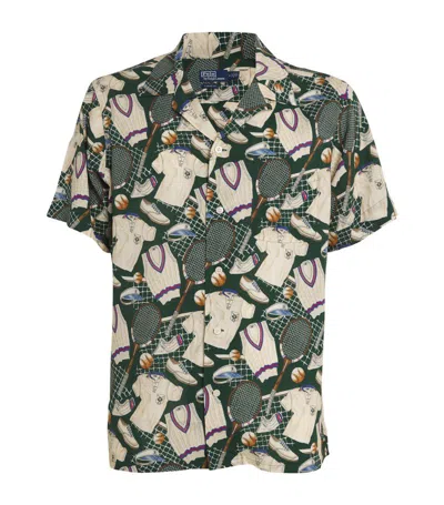 Ralph Lauren X Wimbledon Printed Camp Shirt In Multi