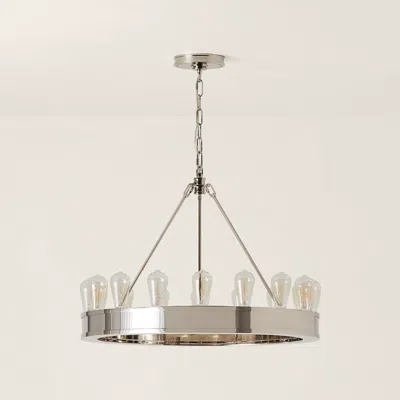Ralph Lauren Roark 30" Modular Ring Chandelier In Silver