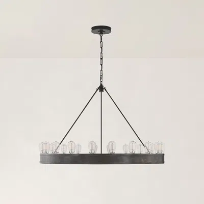 Ralph Lauren Roark 40" Modular Ring Chandelier In Black