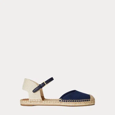 Ralph Lauren Robby Canvas Espadrille Flat In Refined Navy/natural In Blue
