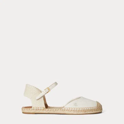Ralph Lauren Robby Canvas Espadrille Flat In White