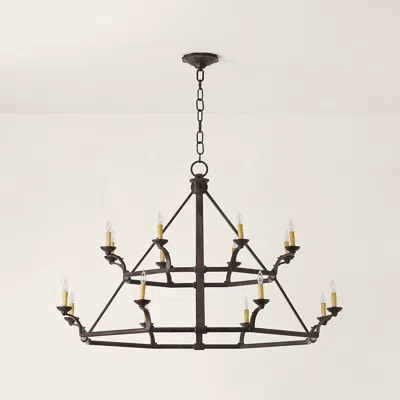Ralph Lauren Robertson Double-tier Chandelier In Black