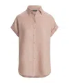 Ralph Lauren Relaxed Fit Linen Short-sleeve Shirt In Nude