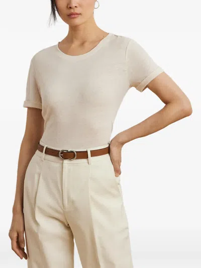 Ralph Lauren Rolled-cuff T-shirt In Neutral