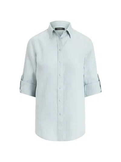 Ralph Lauren Roll-tab Sleeve Shirt In Blue