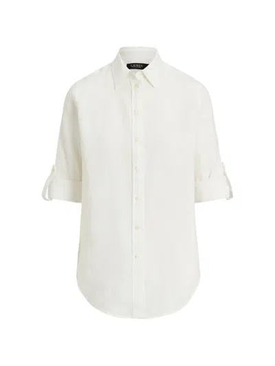 Ralph Lauren Roll-tab Sleeve Shirt In White