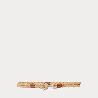 Ralph Lauren Rope Anchor-toggle Skinny Belt In Natural/tan/palladium