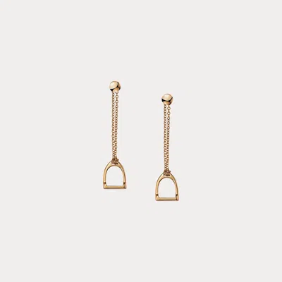Ralph Lauren Rose Gold Stirrup Chain Earrings In K Rose Gold