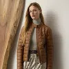 Ralph Lauren Roslin Quilted Lambskin Down Coat In Brown