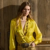 Polo Ralph Lauren Roslin Washed Stretch Charmeuse Shirt In Daffodil