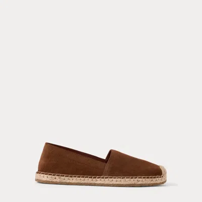 Ralph Lauren Roughout Suede Espadrille In Brown In Multi