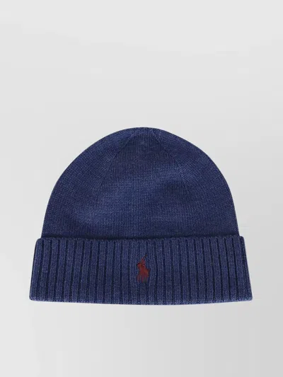 Ralph Lauren Round Crown Knitted Weather Hat In Blue