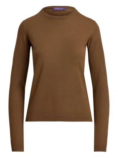 Ralph Lauren Round-neck Cashmere Sweater In Brown