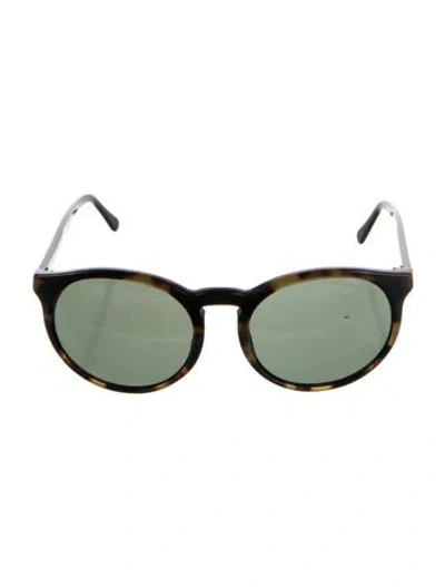 Pre-owned Ralph Lauren Round Tinted Sunglasses In Brown