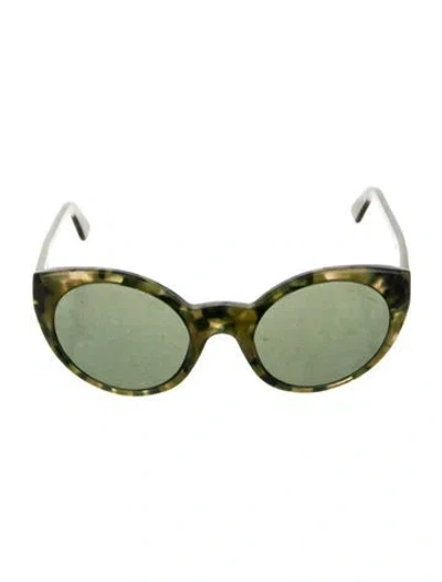 Pre-owned Ralph Lauren Round Tinted Sunglasses In Green